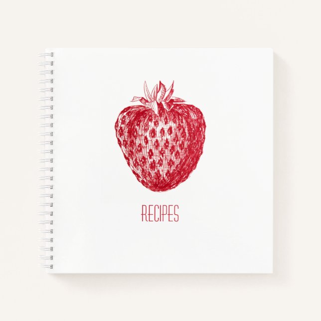 Livre de recettes avec couverture fraise (Devant)