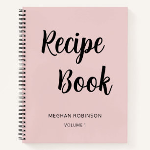 Livre de Recettes Cahier à Monogramme Rose Pâle Fé