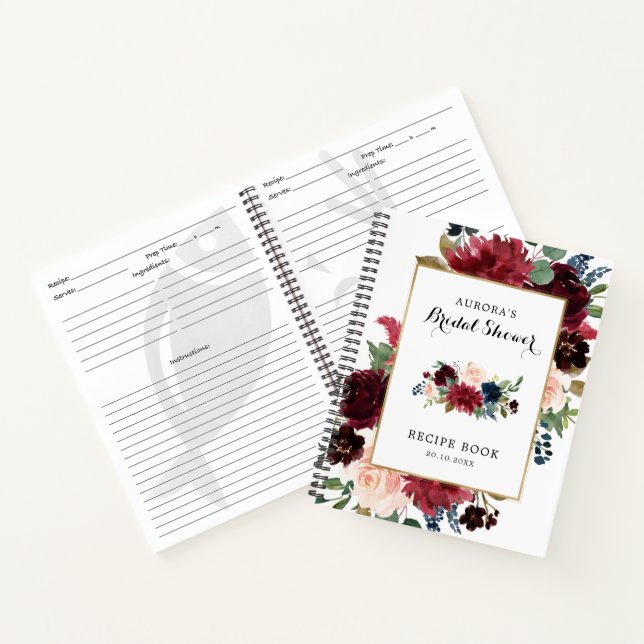 Livre de Recettes de Baby Shower Bourguignon Marin (Intérieur)