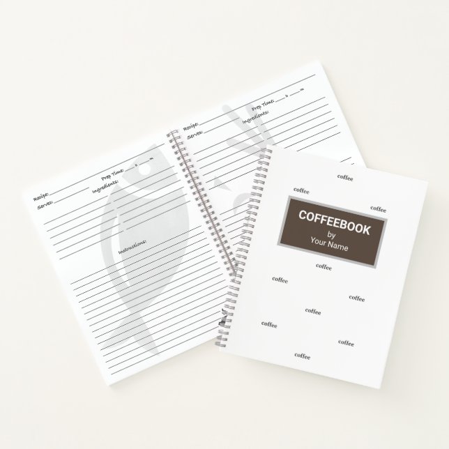 Livre de recettes de café avec votre nom (Intérieur)