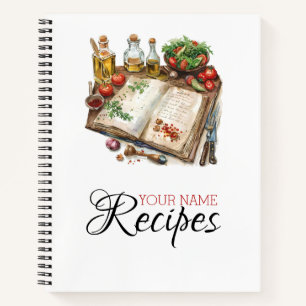 Livre de recettes de cuisine moderne Watercolor
