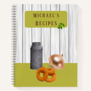 Livre de recettes de cuisine rustique avec nom