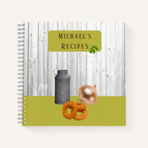 Livre de recettes de cuisine rustique avec nom