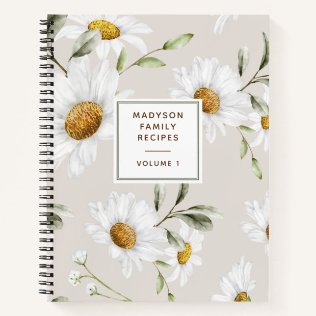 Livre de Recettes de Famille Fleurs de Marguerite  (Devant)
