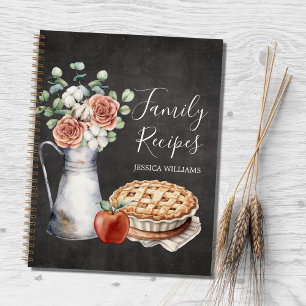 Livre de recettes de famille noir élégant et rusti