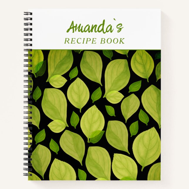 Livre de recettes de Feuilles Basil vert tiré à la (Devant)