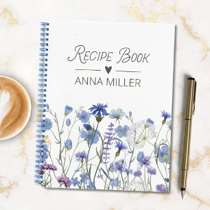 Livre de recettes de fleurs sauvages bleues person