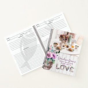 Livre de recettes de fleurs violettes rustiques po