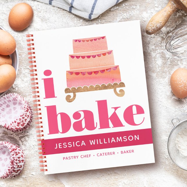 Livre de recettes de gâteau rose orange or cuisson (Créateur téléchargé)