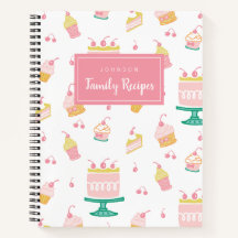 Livre de recettes de gâteaux rose Preppy