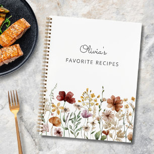 Livre de recettes de jolies fleurs aquarelles de f