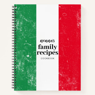 Livre de recettes de la famille du drapeau italien