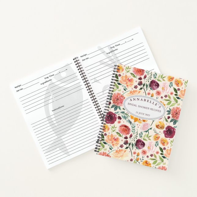 Livre de recettes de mariage floral Paprika Bourgo (Intérieur)