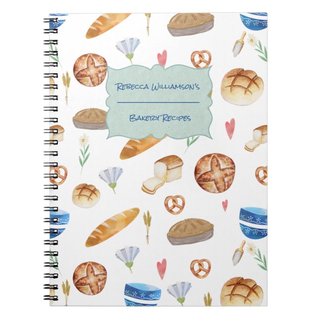 Livre de recettes de Motif de boulangerie personna (Devant)