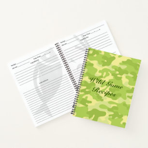 Livre de recettes de motif de camouflage vert citr