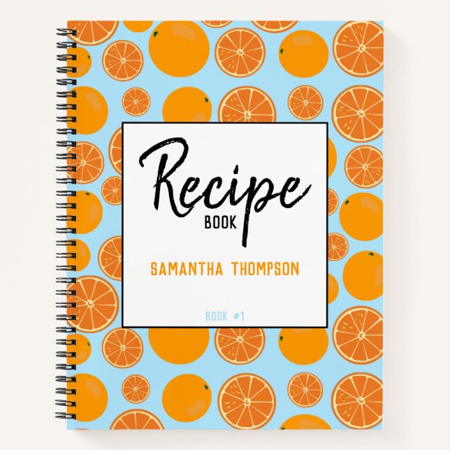 Livre de recettes de Motif de fruits orange custom (Devant)