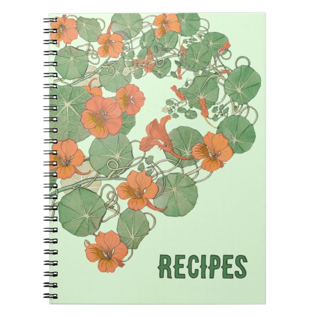Livre de recettes de Nasturtium | Antique Lithogra (Devant)
