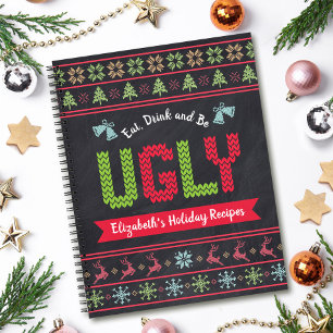 Livre de recettes de Noël avec tableau noir et pul