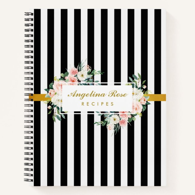 Livre de recettes de roses roses blanches et noire (Devant)