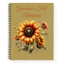 Livre de recettes de tournesol personnalisé d'auto