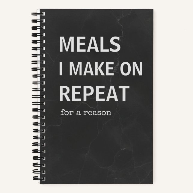 Livre de recettes drôle | Repas que je fais en bou (Recto)