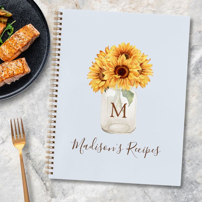 Livre de recettes en pot Mason Tournesol Monogramm (In situ)