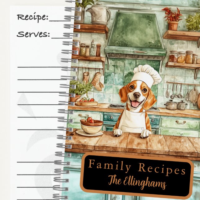 Livre de recettes en spirale Chef Beagle (Créateur téléchargé)