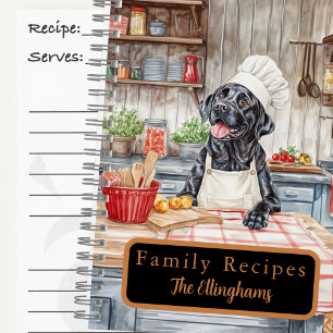 Livre de recettes en spirale Chef Black Labrador R