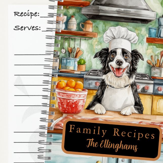 Livre de recettes en spirale Chef Border Collie (Créateur téléchargé)
