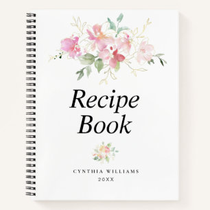 Livre de recettes florales or et rose