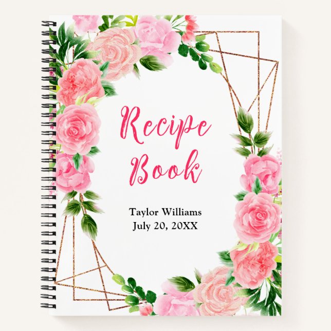 Livre de recettes florales roses rose (Devant)