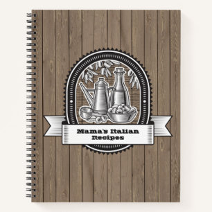 Livre de recettes italiennes de maman avec olives