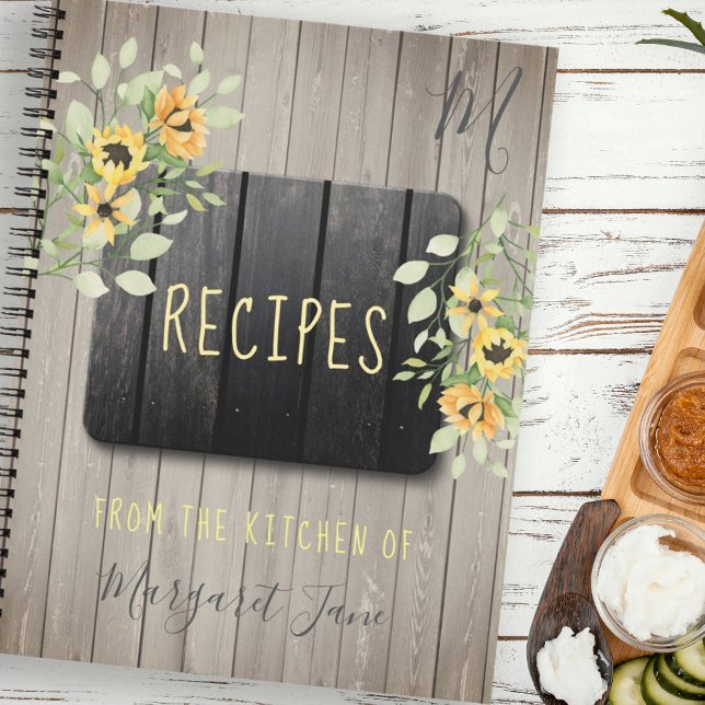 Livre de recettes monogrammé chef rustique cuisine (Créateur téléchargé)