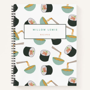 Livre de recettes Motif de sushis et nouilles