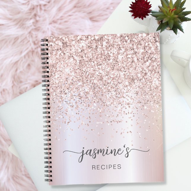 Livre de recettes pailleté Glam or rose (Créateur téléchargé)