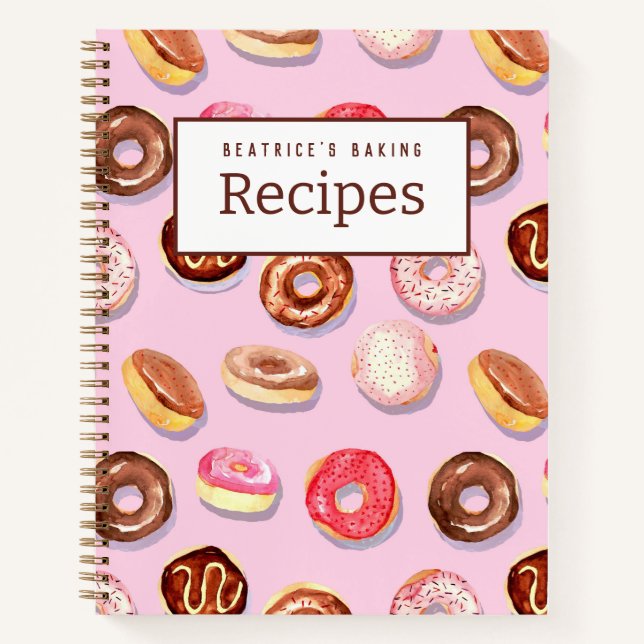 Livre de recettes personnalisable Donut Delight (Devant)
