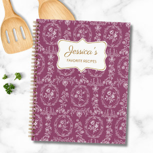 Livre de recettes personnalisé à motif floral Roco