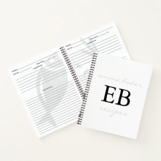 Livre de recettes personnalisé avec monogramme Jou