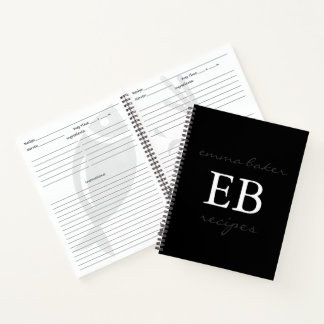 Livre de recettes personnalisé avec monogramme Jou