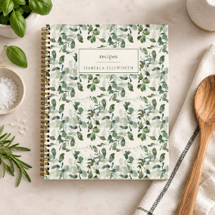 Livre de recettes personnalisé avec nom et verdure