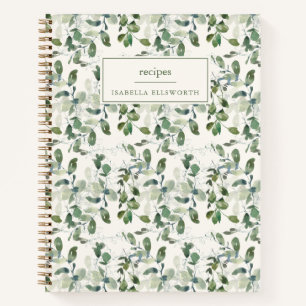 Livre de recettes personnalisé avec nom et verdure