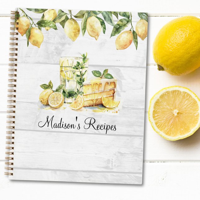 Livre de recettes personnalisé citron d'été jaune (Close up)
