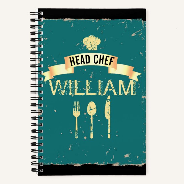 Livre de recettes Personnalisé cool Chef Chef Chef (Recto)
