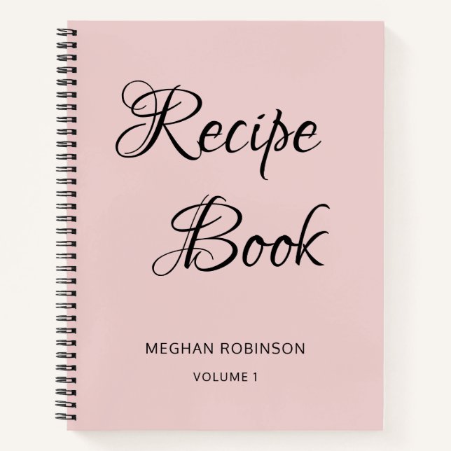 Livre de recettes personnalisé Girly Script Cookbo (Devant)
