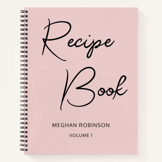 Livre de recettes personnalisé Girly Script Cookbo (Devant)