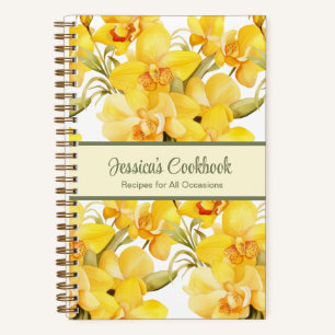 Livre de recettes personnalisé Orchidées jaunes Ca