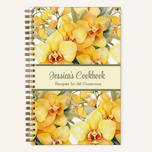 Livre de recettes personnalisé Orchidées jaunes Ca