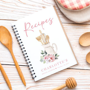 Livre de recettes personnalisé rose blush pour cui