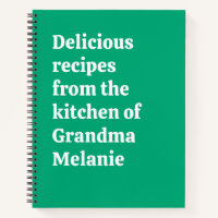 Livre de recettes personnalisé vert grand-mère