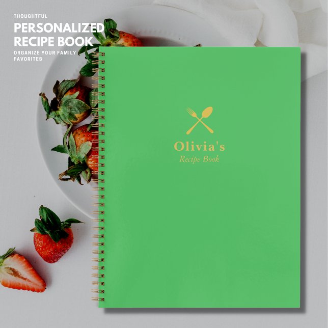 Livre de recettes personnalisé vert moderne simple (Créateur téléchargé)